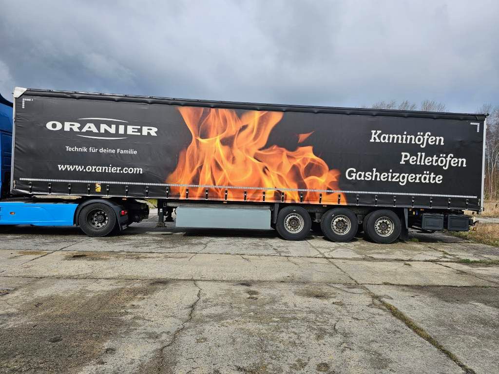 Schmitz Cargobull Gardine, 9,00 m Coiler, Chassis feuerverzinkt