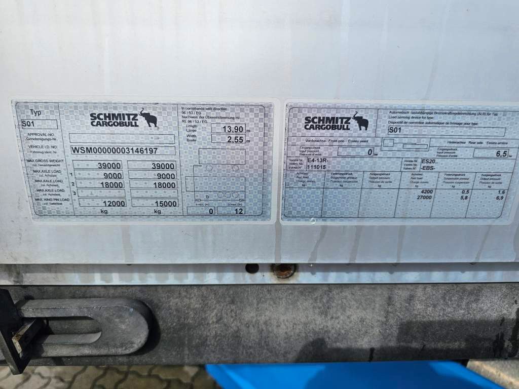 Fahrzeugabbildung Schmitz Cargobull Gardine, Stand,Chassis feuerverzinkt,Zollschnurr