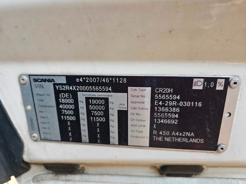 Fahrzeugabbildung Scania R450 Retarder,Kipphydraulik, 19.000 Kg, ALCOA LM