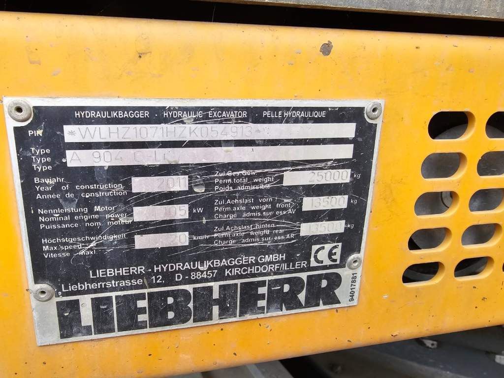 Fahrzeugabbildung Liebherr A 904-2 C Litronic mit fahrbarer  Kabine, Klima