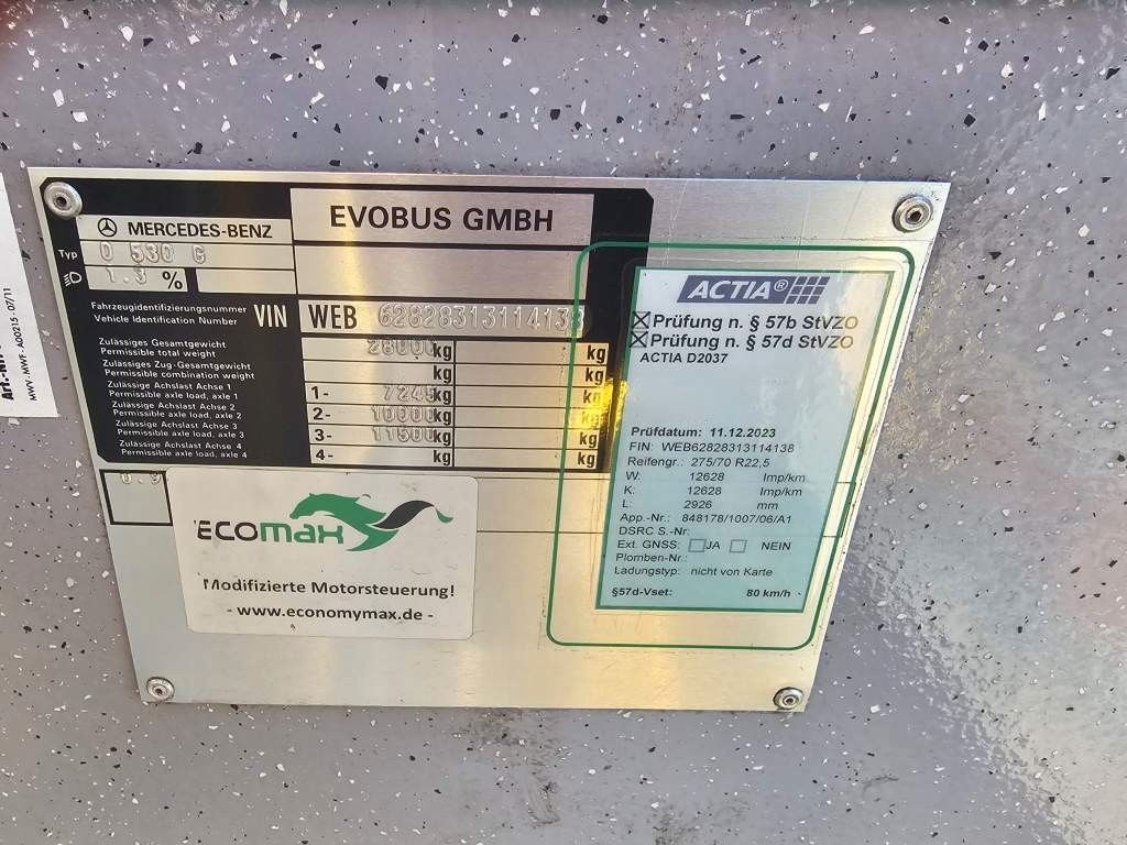 Fahrzeugabbildung Mercedes-Benz O530 Gelenbus, Retarder, Vollklima, 354 PS, EEV