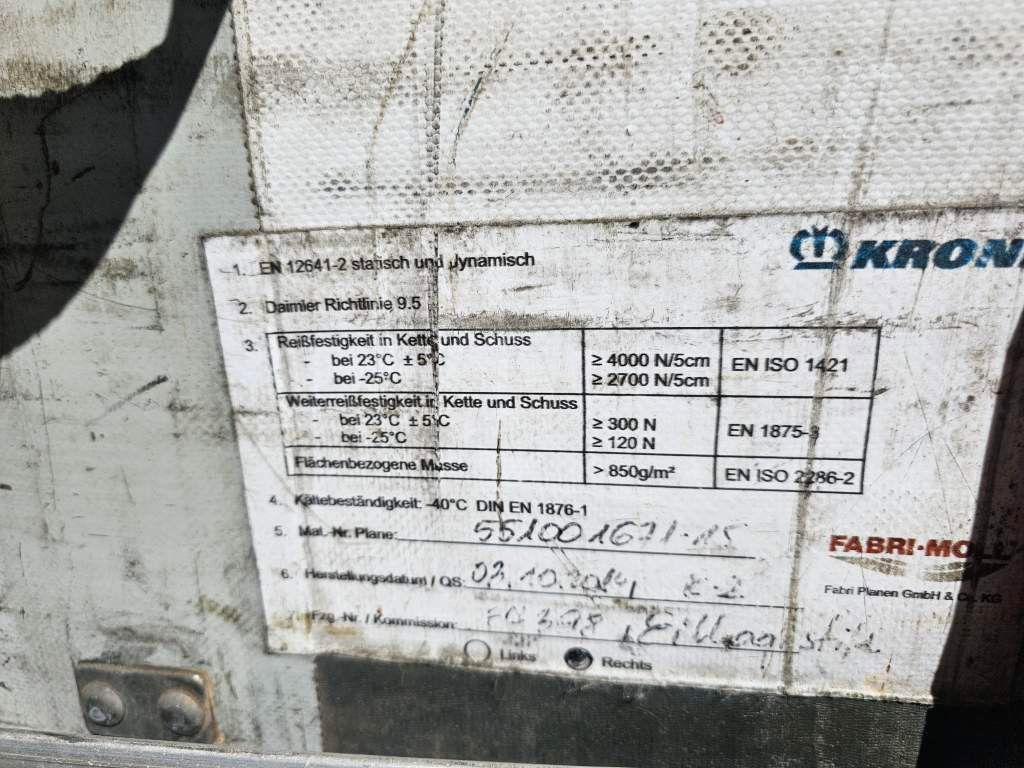 Fahrzeugabbildung Krone Gardine Mega, Anti Eis Dach,2 Liftachse,Hubdach