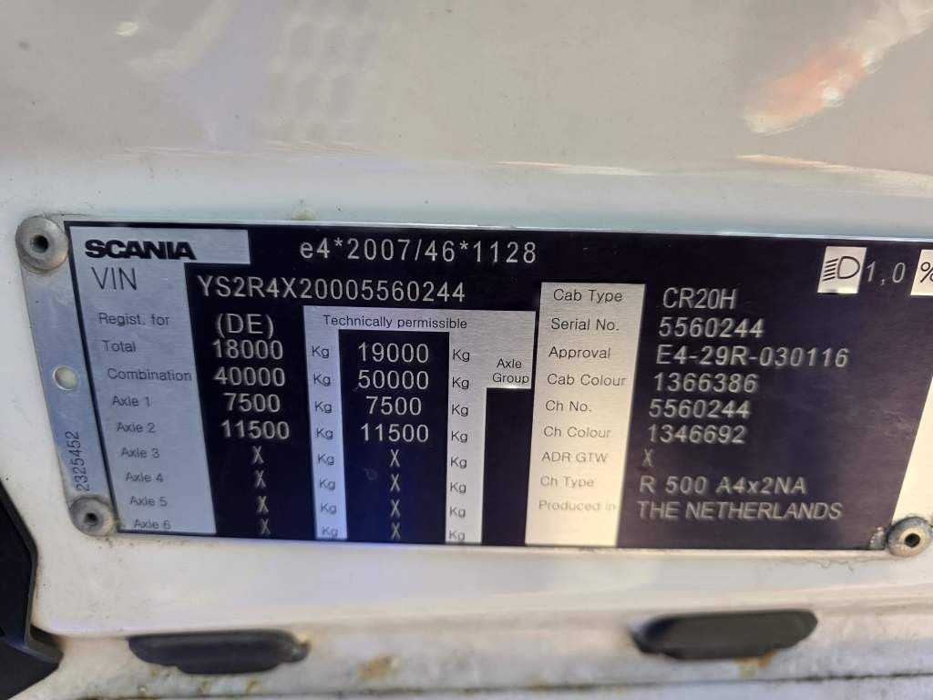 Fahrzeugabbildung Scania R500, Retarder, Navi, Standklima, 19.000 Kg