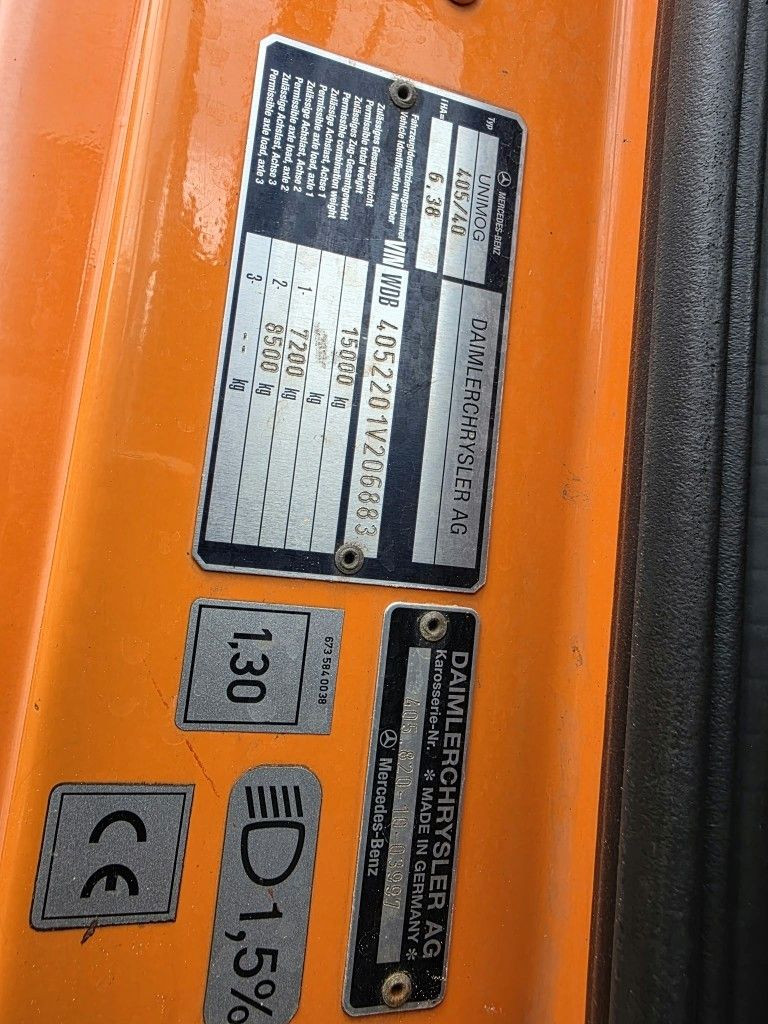 Fahrzeugabbildung Unimog U 500 3-Seiten-Kipper mit Kran PK 9501